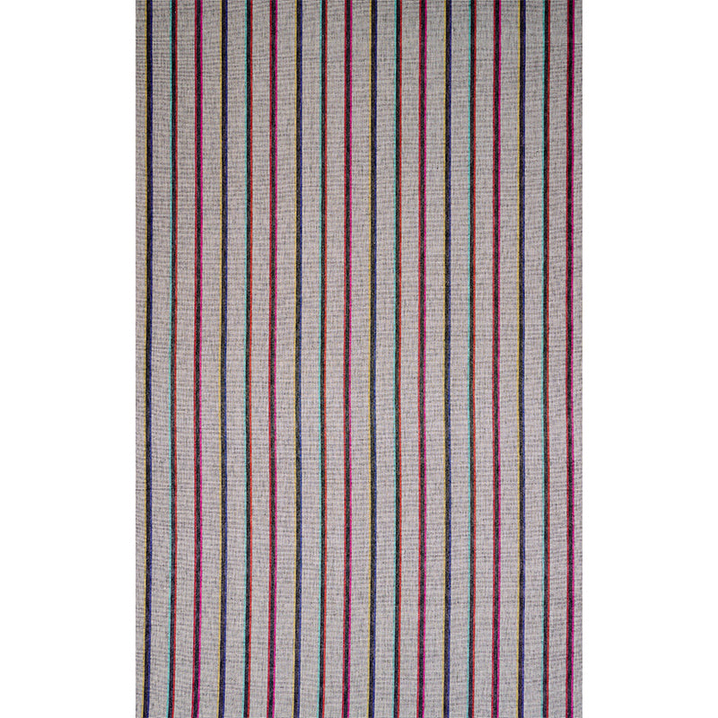 Schumacher Corcha Hand Woven Stripe Mono Multi Fabric