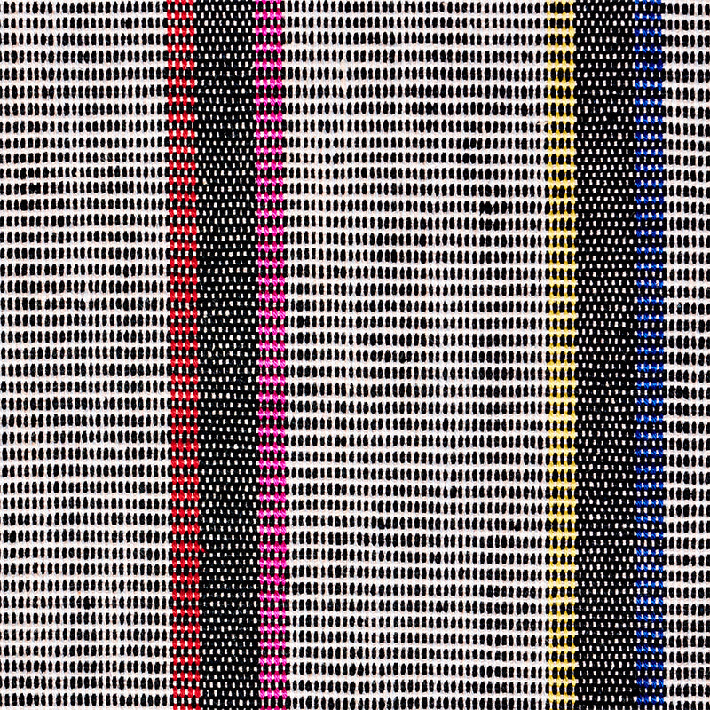 Schumacher Corcha Hand Woven Stripe Mono Multi Fabric