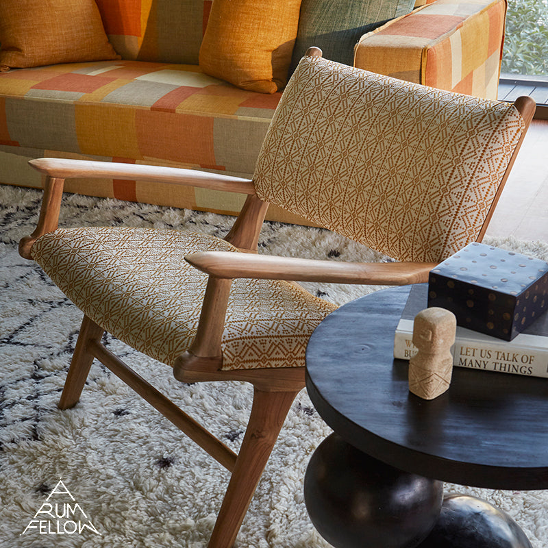 Schumacher Poxte Hand Woven Mostaza Fabric - Eade's Wallpaper