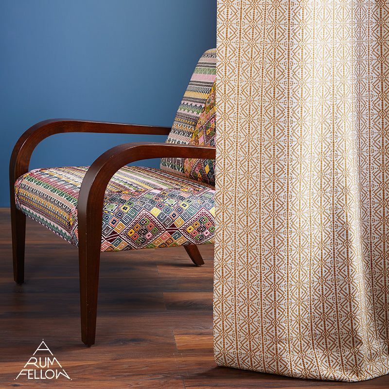 Schumacher Poxte Hand Woven Mostaza Fabric - Eade's Wallpaper