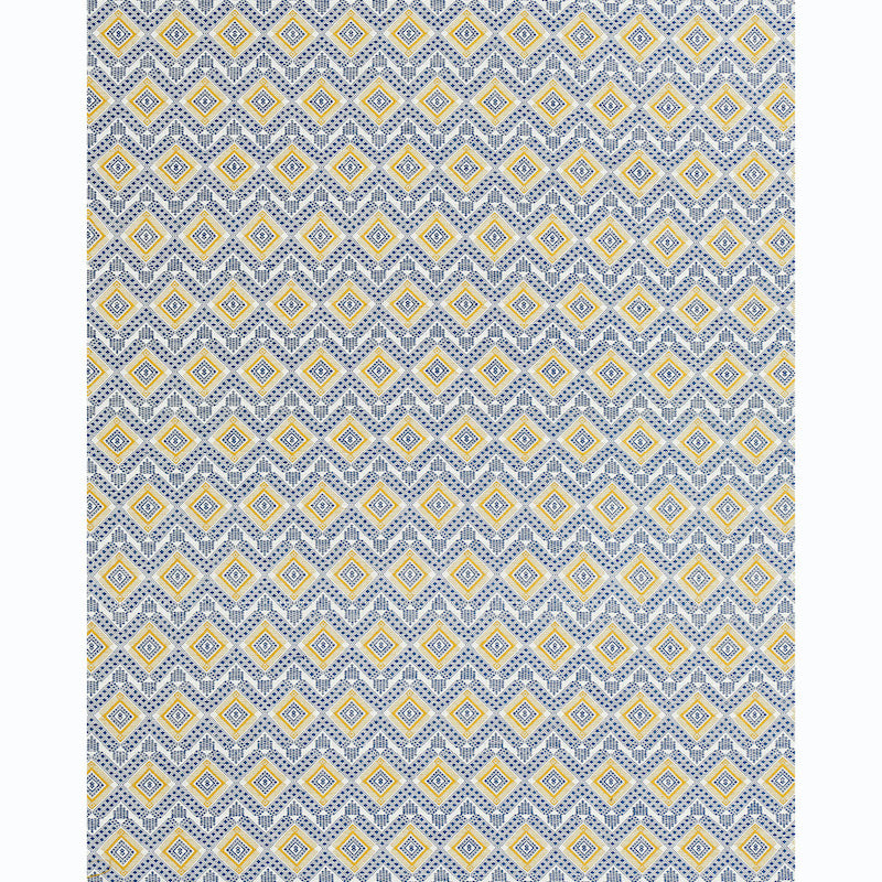 Schumacher Ocosito Hand Woven Blue Fabric - Eade's Wallpaper