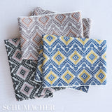 Schumacher Ocosito Hand Woven Blue Fabric - Eade's Wallpaper
