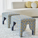 Schumacher Ocosito Hand Woven Blue Fabric - Eade's Wallpaper