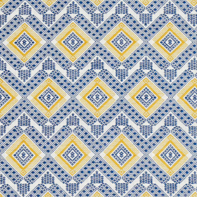 Schumacher Ocosito Hand Woven Blue Fabric - Eade's Wallpaper
