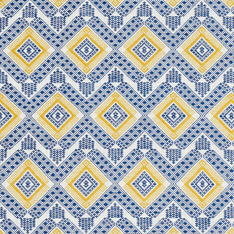 Schumacher Ocosito Hand Woven Blue Fabric - Eade's Wallpaper