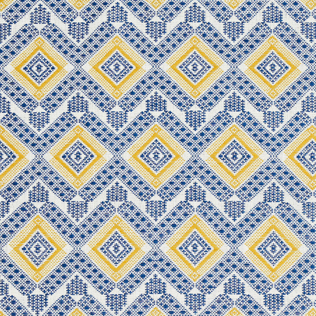 Schumacher Ocosito Hand Woven Blue Fabric - Eade's Wallpaper