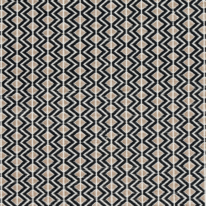 Schumacher Pinula Hand Woven Black Fabric - Eade's Wallpaper