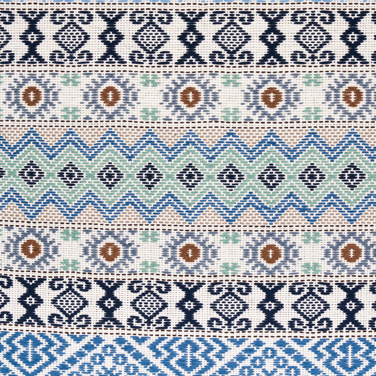 Schumacher Holmul Hand Woven Blue Fabric