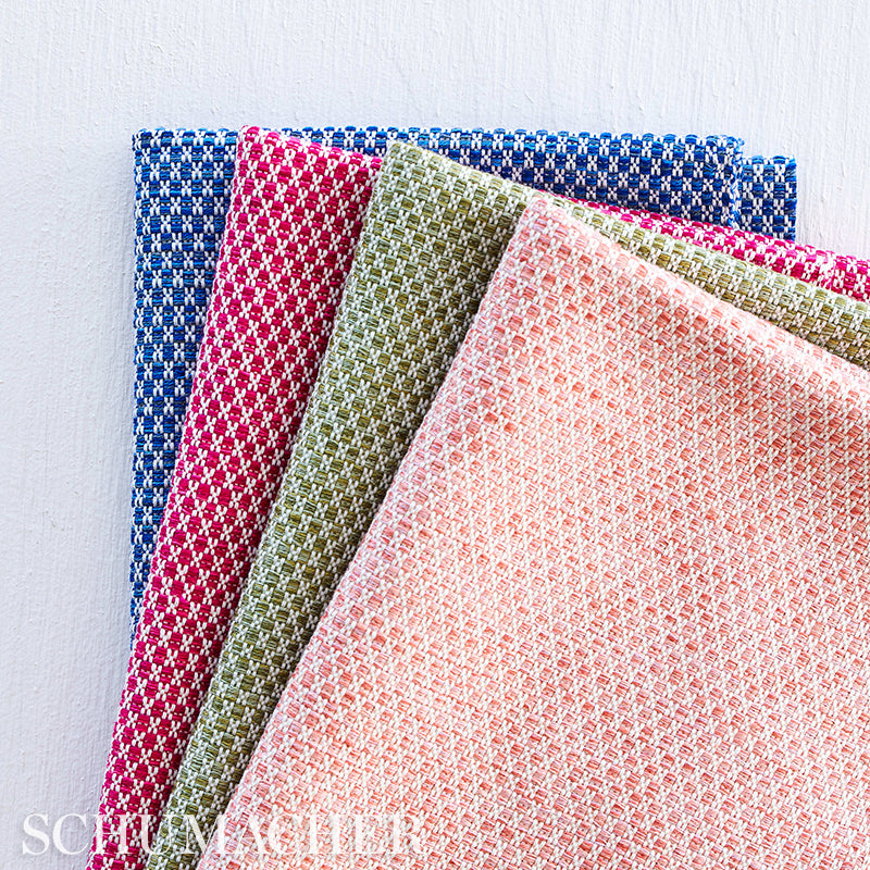 Schumacher Momo Hand Woven Texture Rosa Fabric - Eade's Wallpaper