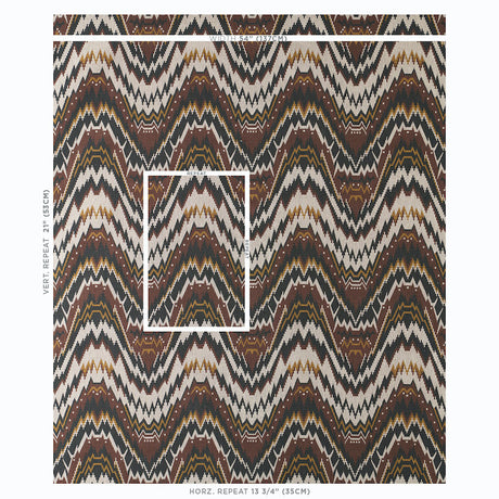 Schumacher Tauride Épinglé Brown Fabric - Eade's Wallpaper