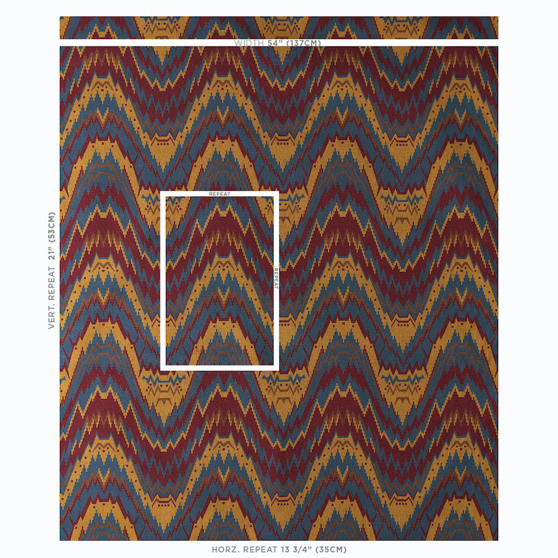 Schumacher Tauride Épinglé Jewel Fabric - Eade's Wallpaper