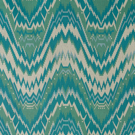 Schumacher Tauride Épinglé Peacock Fabric - Eade's Wallpaper