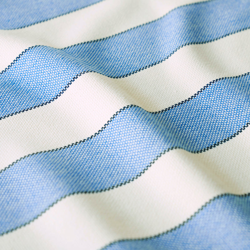 Schumacher Blumont Stripe Indoor/Outdoor Blue Fabric