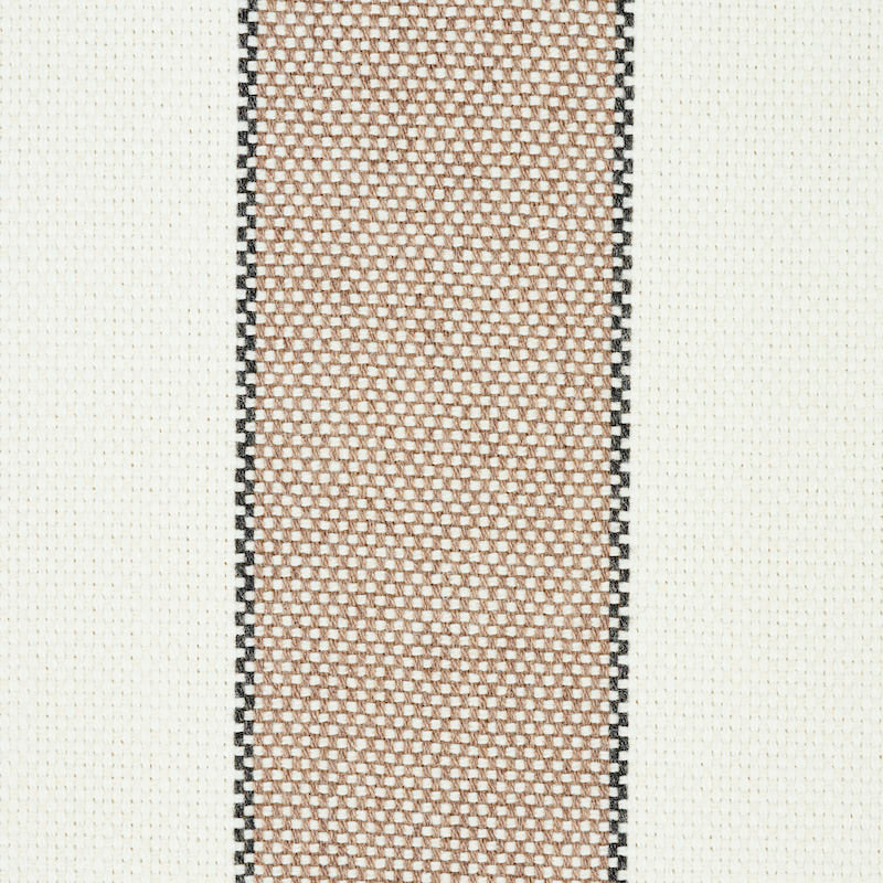 Schumacher Blumont Stripe Indoor/Outdoor Stone Fabric
