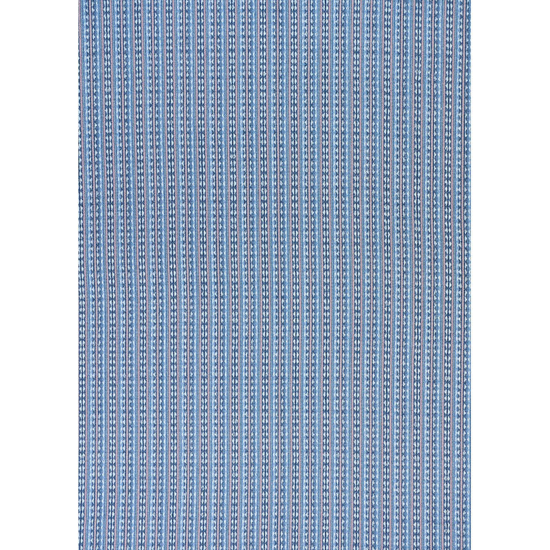Schumacher Tarnby Stripe Sky Fabric - Eade's Wallpaper