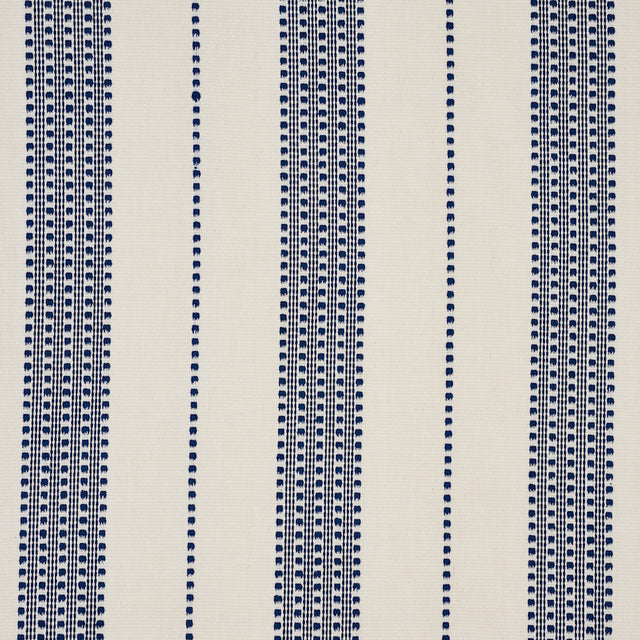 Schumacher Lubeck Stripe Navy Fabric - Eade's Wallpaper