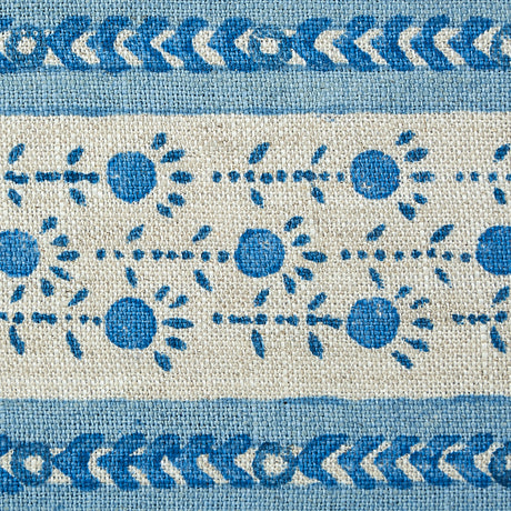 Schumacher 79101 PICA BELLA HAND BLOCKED TAPE in BLUE Trim -