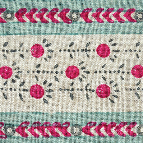 Schumacher 79102 PICA BELLA HAND BLOCKED TAPE in MAGENTA & P