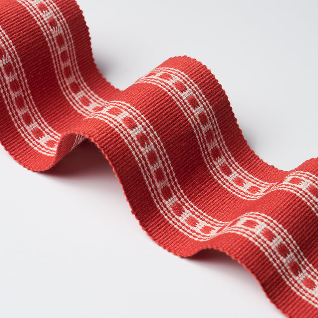 Schumacher 79114 LUBECK TAPE in RED Trim - PERENNIAL FAVORIT