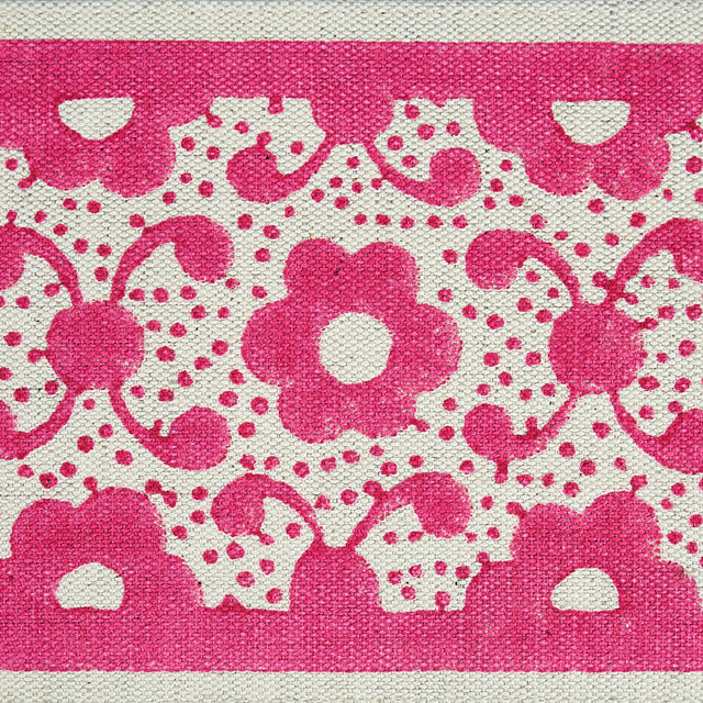 Schumacher 79122 BRINDA HAND BLOCKED TAPE in PINK Trim - JAC