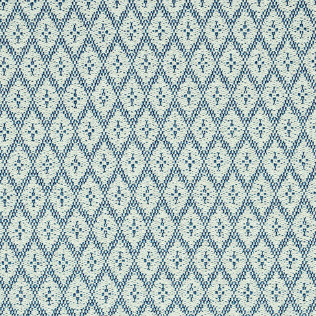 Schumacher Olmsted Indoor/Outdoor Blue Fabric - Eade's Wallpaper