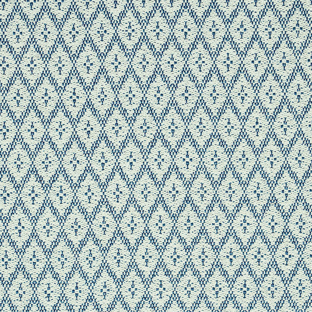 Schumacher Olmsted Indoor/Outdoor Blue Fabric - Eade's Wallpaper