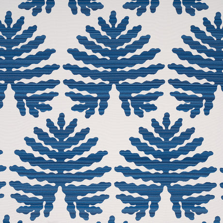 Schumacher Palma Sola Indoor/Outdoor Navy Fabric - Eade's Wallpaper