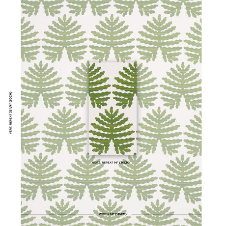 Schumacher Palma Sola Indoor/Outdoor Green Fabric - Eade's Wallpaper