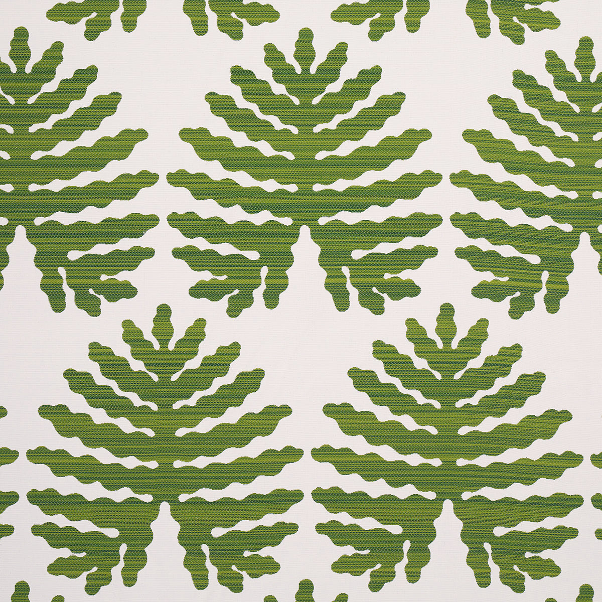 Schumacher Palma Sola Indoor/Outdoor Green Fabric - Eade's Wallpaper