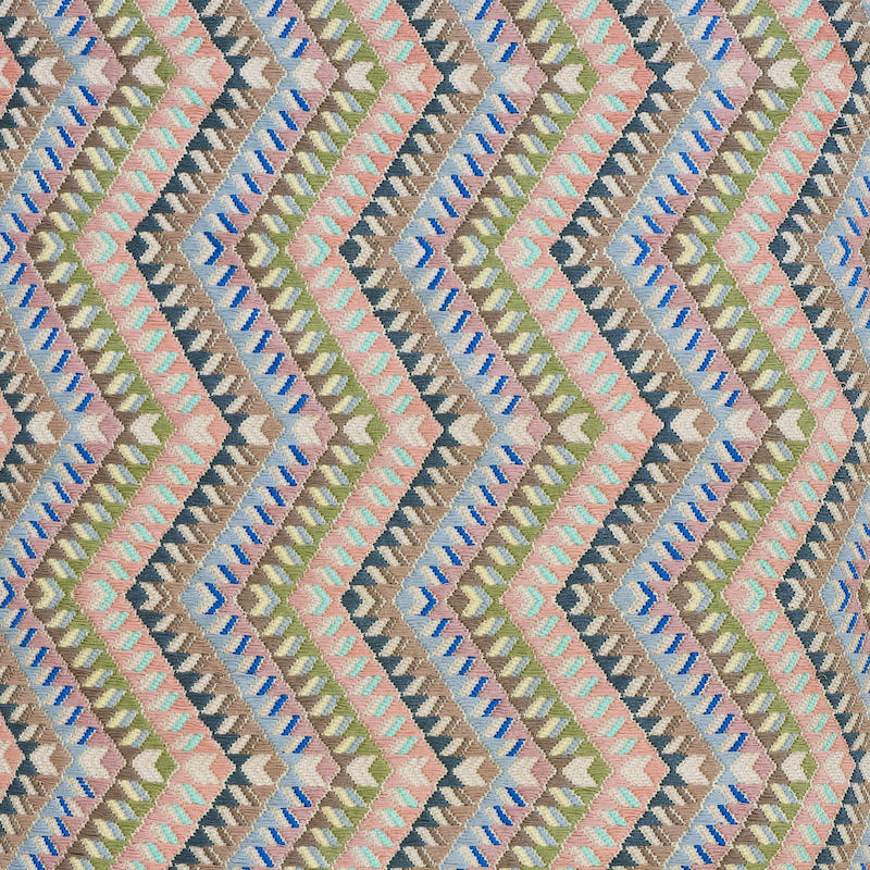 Schumacher Amates Hand Woven Brocade Chalked Fabric