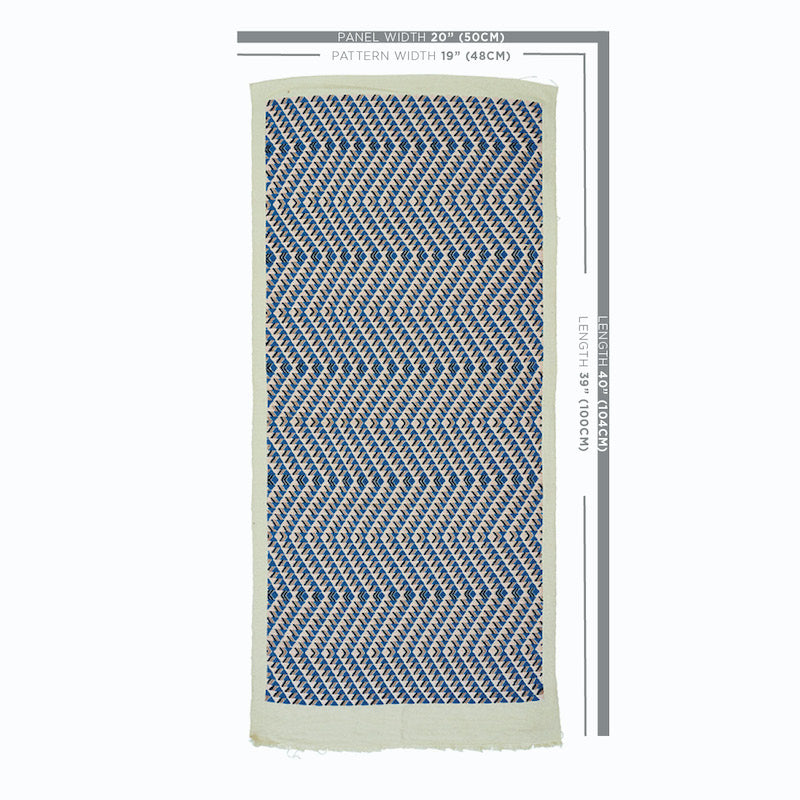Schumacher Amates Hand Woven Brocade Ocean Fabric