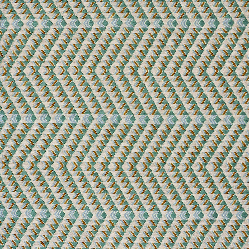 Schumacher Amates Hand Woven Brocade Duck Egg Fabric