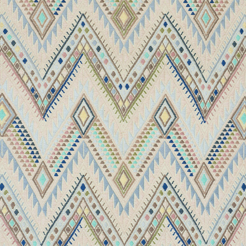 Schumacher Coyolate Hand Woven Brocade Arctic Fabric