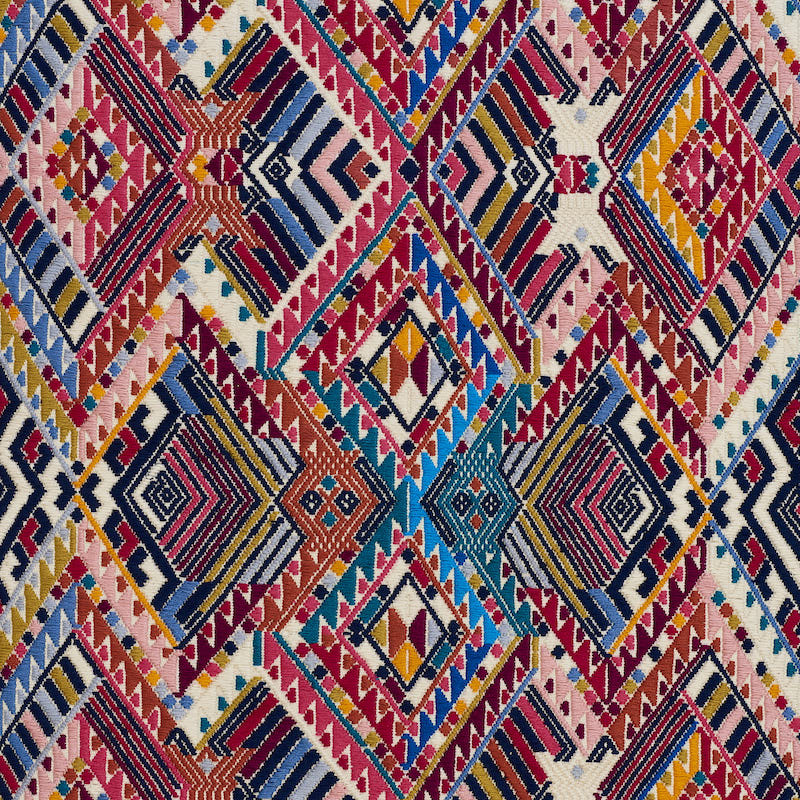 Schumacher Nica Hand Woven Brocade Rosa Fabric - Eade's Wallpaper