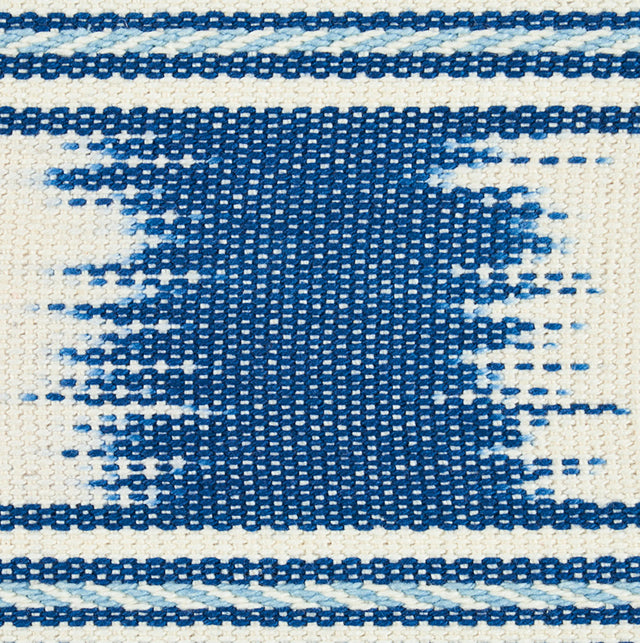Schumacher 79300 BANYAN IKAT TAPE in BLUE Trim - HAPPY TOGET
