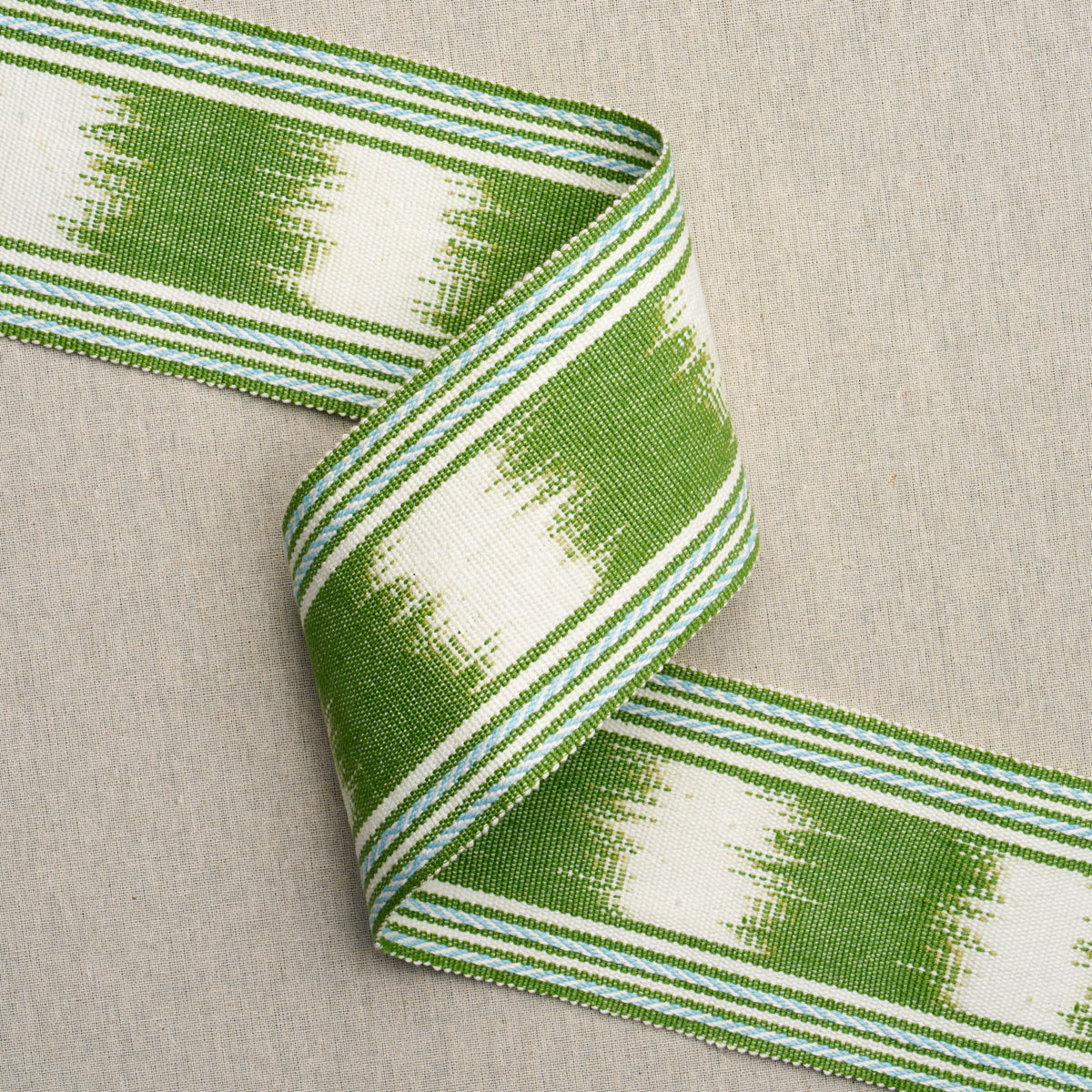 Schumacher 79303 BANYAN IKAT TAPE in LEAF Trim - PERENNIAL F