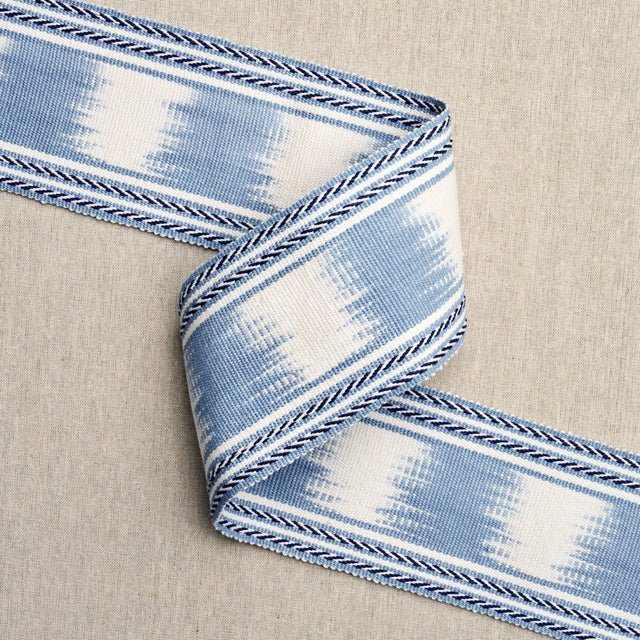 Schumacher 79304 BANYAN IKAT TAPE in SKY Trim - PERENNIAL FA