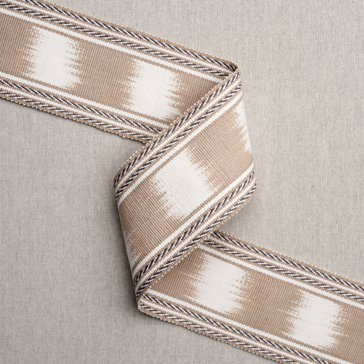 Schumacher 79305 BANYAN IKAT TAPE in SAND Trim - PERENNIAL F