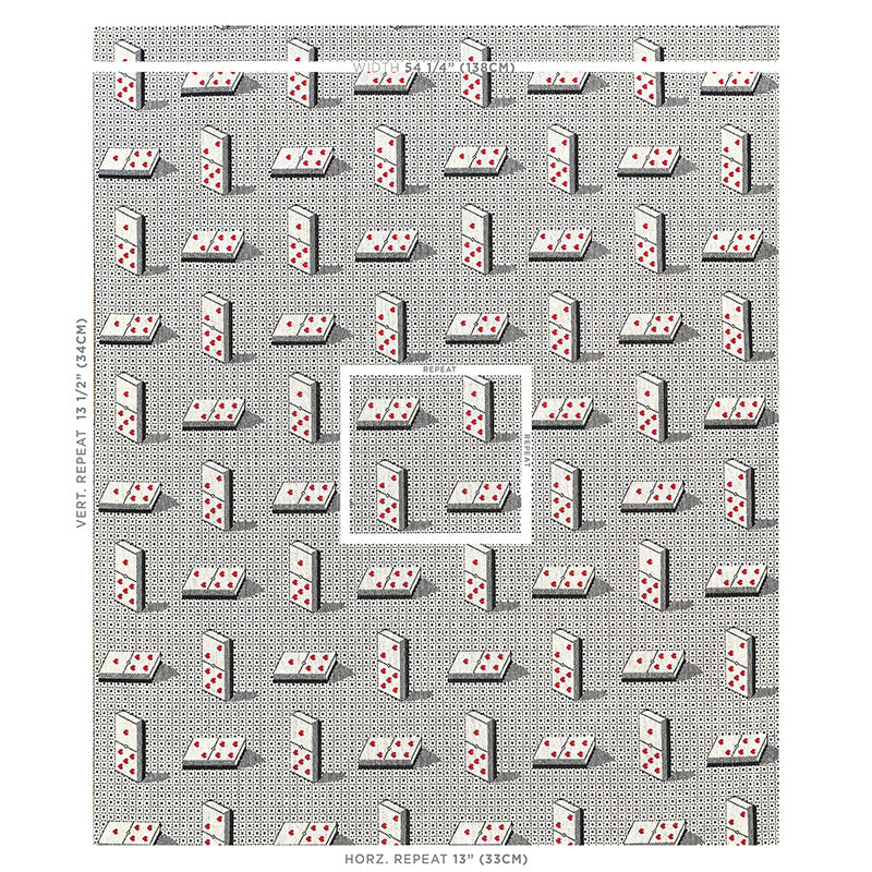 Schumacher Domino Épinglé Black Fabric