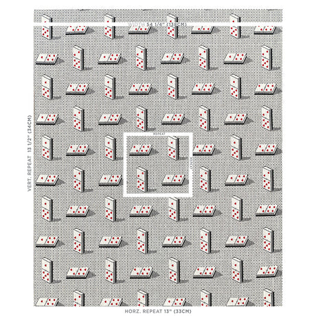 Schumacher Domino Épinglé Black Fabric