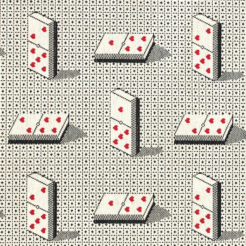 Schumacher Domino Épinglé Black Fabric