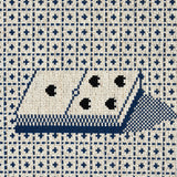 Schumacher Domino Épinglé Blue Fabric