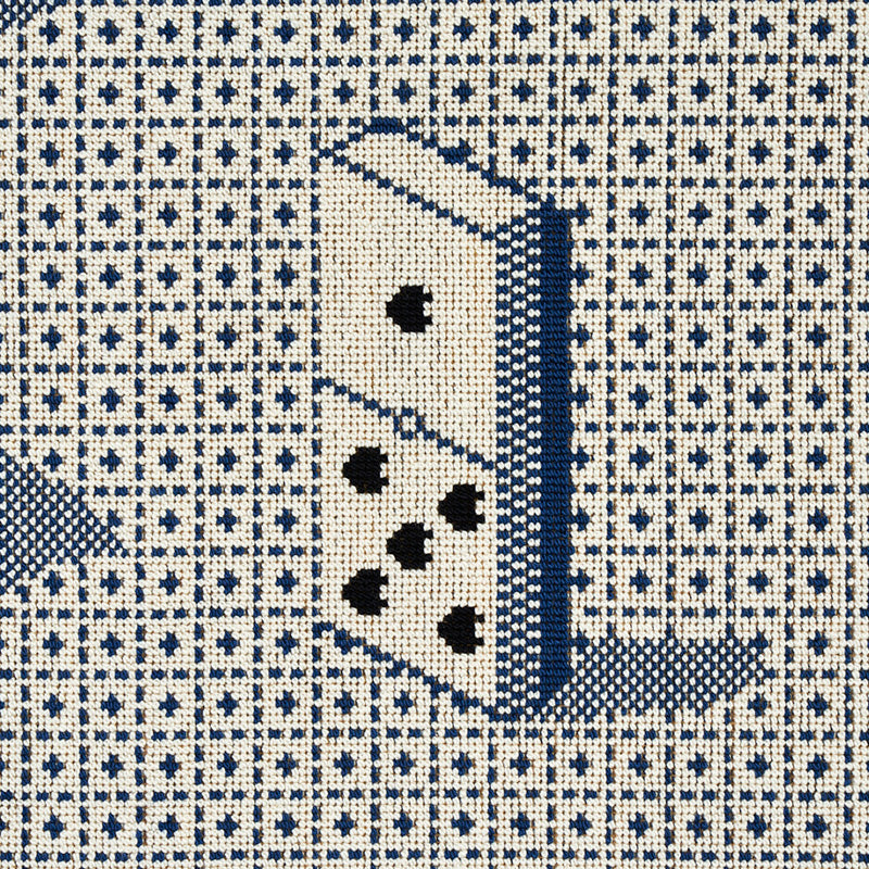 Schumacher Domino Épinglé Blue Fabric