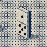 Schumacher Domino Épinglé Blue Fabric