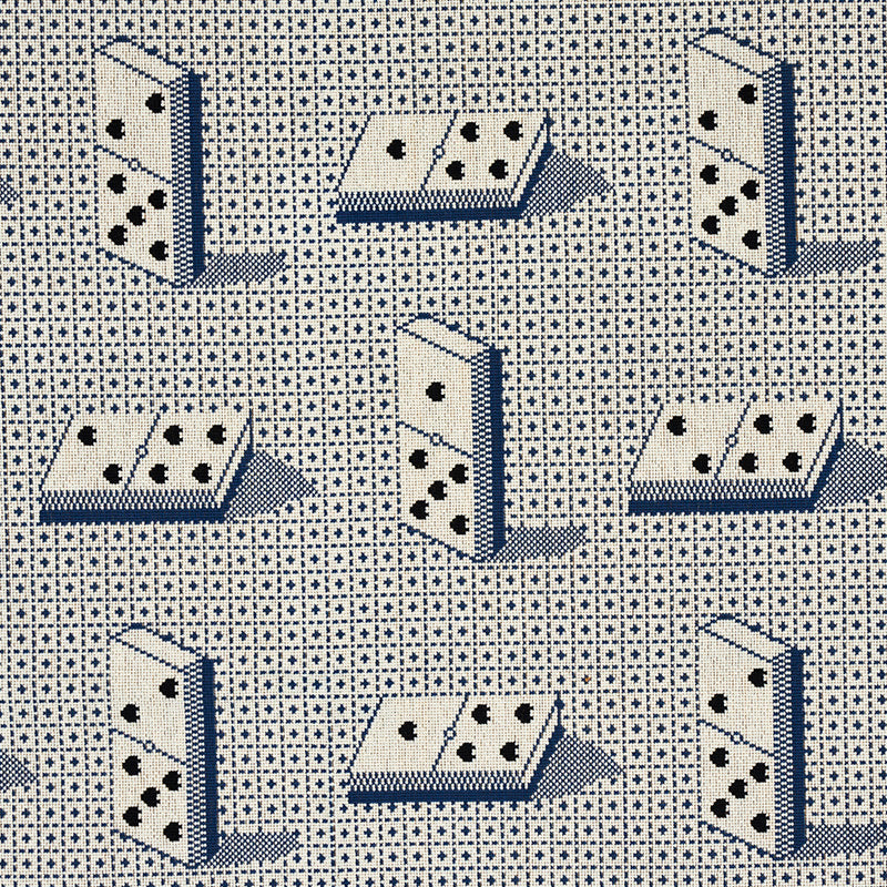 Schumacher Domino Épinglé Blue Fabric