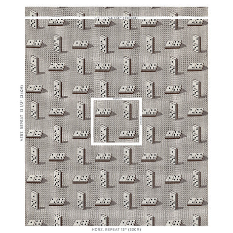Schumacher Domino Épinglé Brown Fabric
