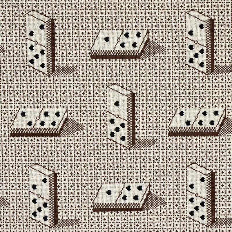 Schumacher Domino Épinglé Brown Fabric