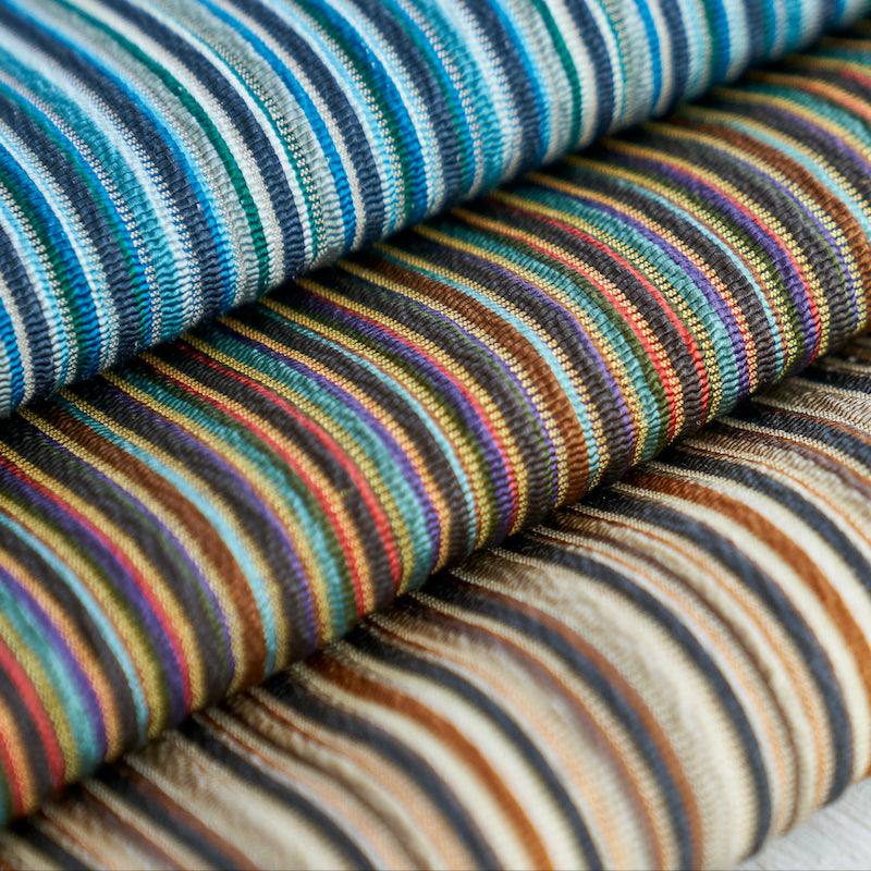Schumacher Sinoir Stripe Neutral Fabric - Eade's Wallpaper