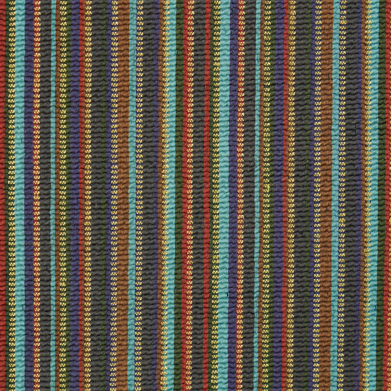 Schumacher Sinoir Stripe Multi Fabric - Eade's Wallpaper