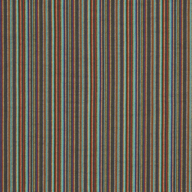 Schumacher Sinoir Stripe Multi Fabric - Eade's Wallpaper